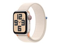 Apple Watch SE (GPS + Cellular) - 2. generasjon - 40 mm - stjernelysaluminium - smartklokke med sportssløyfe - vevet nylon - stjernelys - håndleddstørrelse: 130-200 mm - 32 GB - LTE, Wi-Fi, Bluetooth - 4G - 27.8 g MRG43DH/A