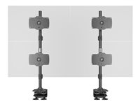 Multibrackets M - Monteringssett (2 klemmer, 2 stativ) - for 4 LCD-skjermer - aluminium, stål - svart - skjermstørrelse: 24"-32" - skrivebordsmonterbar 7350105212734
