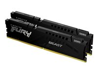 Kingston FURY Beast - DDR5 - sett - 64 GB: 2 x 32 GB - DIMM 288-pin - 3000 MHz / PC5-48000 - CL30 - 1.4 V - ikke-bufret - on-die ECC - svart KF560C30BBEK2-64
