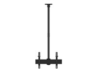Multibrackets M Ceiling Mount Pro MBC1UX2 - Monteringssett (takplate, takplatedeksel, 4 tippearmer, 2 stangklemmer, 2 skinner, 2 forlengelsesrør (80 cm)) - for 2 LCD-skjermer - aluminium, stål - svart - skjermstørrelse: 40"-65" - takmonterbar 7350073733453