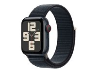 Apple Watch SE (GPS + Cellular) - 2. generasjon - 40 mm - midnattsaluminium - smartklokke med sportssløyfe - vevet nylon - midnatt - håndleddstørrelse: 130-200 mm - 32 GB - LTE, Wi-Fi, Bluetooth - 4G - 27.8 g MRGE3DH/A