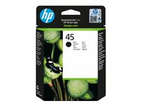 HP 45 Large - 42 ml - Stor - svart - original - blekkpatron - for Deskjet 83X; Officejet G55, g85, R40, R60, R80, T45, T65; Officejet Pro 11XX; psc 500 51645AE
