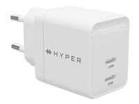 HyperJuice - Strømadapter - GaN - 35 watt - QC 3.0, Power Delivery 3.0 + PPS - 2 utgangskontakter (24 pin USB-C) - hvit - Europa HJG35EU