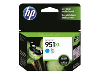 HP 951XL - Høy ytelse - cyan - original - blekkpatron - for Officejet Pro 251dw, 276dw, 8100, 8600, 8600 N911a, 8610, 8615, 8620, 8625, 8630 CN046AE#BGX